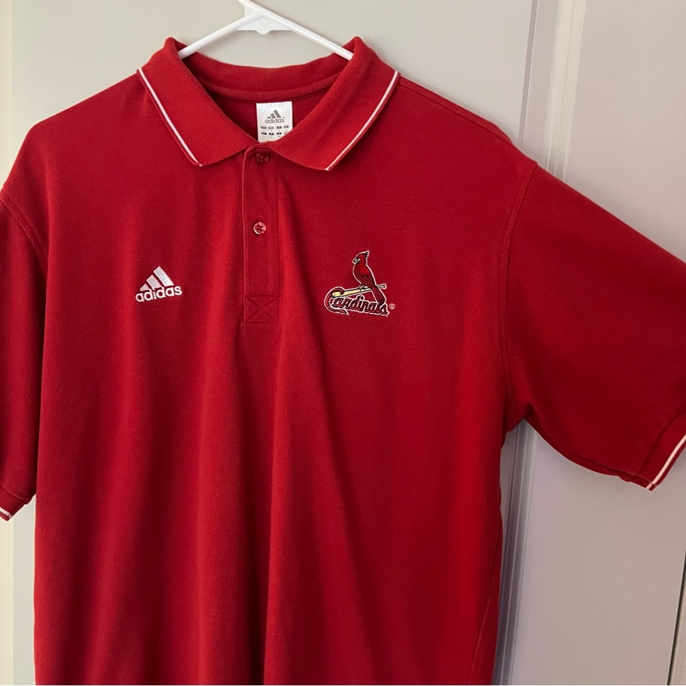 Adidas St. Louis Cardinals mens short sleeve polo shirt | size large - Picture 5 of 10